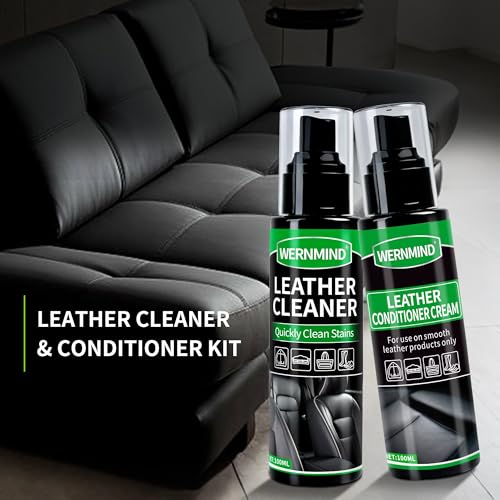 Leather Cleaner Conditioner Car Interiors Care Kit Seat Purses Bags - color: Clear Spray & Condiction Cream