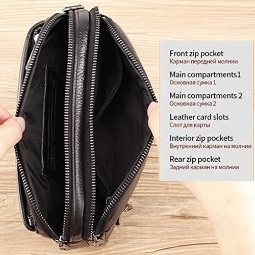 Leather Clutch Purse Wallet Men Wrist Bag - color: #01black