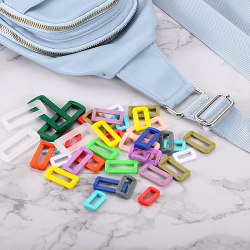 uxcell 16Pcs Plastic Rectangle Ring, Rectangle Slide Buckle, Webbing Belt Buckle Slide Loop for DIY Backpack Purse Strap - color: Sky Blue, size: 1 1/2"