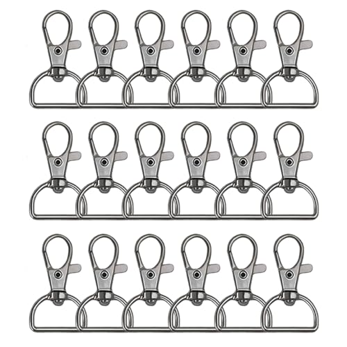 50Pcs Swivel Clasp Hooks D Ring Key Chain Clips, Metal Lobster Claw Clasps Trigger Clip Lanyard Snap Hook for Keychains Making Purse Hardware DIY Crafts 1 Inch (Black) - color: Black