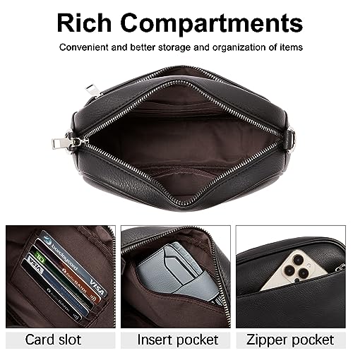 CLUCI Crossbody Bags for Women Crossbody Purses for Women Cross Body Bag Crossbody Purse with Adjustable Wide Strap | Womens Cross Body Bag Purse, Adjustable Wide Strap, Gifts for Women - color: 1-2black
