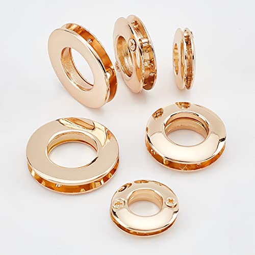 WADORN 18Pcs 3 Sizes Metal Screw-in Together Eyelets Grommets - color: Gold