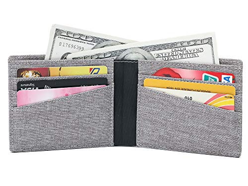 Lanyani Minimalist Fabric Wallet Bifold RFID Blocking - color: Light Grey