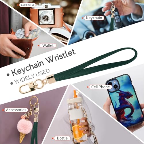 KNGITRYI Small Wristlet Wallets for Women RFID Credit Card Holder Wallet Keychain Wristlet Wallet Credit Card Wallets for Women (Dark Green) - color: Dark Green