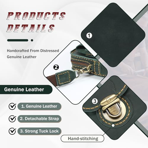 Handmade Leather Phone Holster Purse with Belt Loop, Small Crossbody Bag for Women Men, Phone Pouch With Card Wallet - color: Green