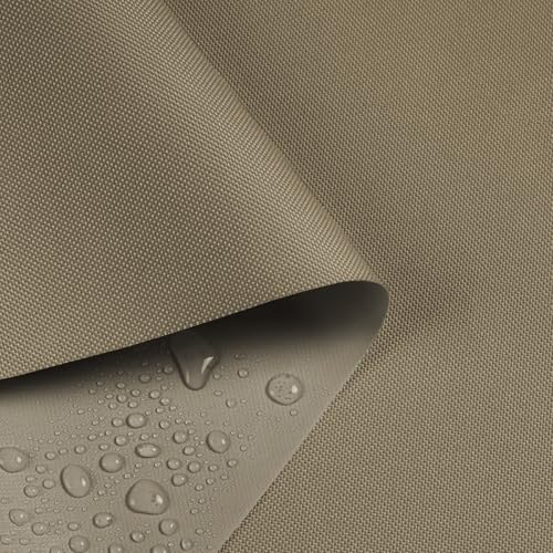 Waterproof Marine Canvas Fabric by The Yard 58" W 600D PVC Backing 15 Yards | 100% Waterproof, Polyester Fabric Upholstery Material, for Outdoor Indoor Marine Awning Tent Boat Furniture Cover, Khaki - color: Khaki, size: 15 Yards