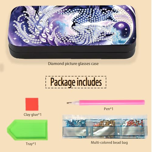 Diamond Painting Eye Glasses Case - color: Wolf 2
