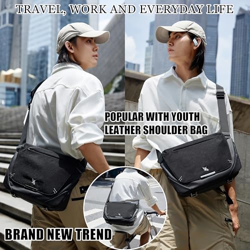 FSD.WG Shoulder bag Crossbody Bags for Men messenger bags fit 12" iPad Casual Daypack - color: 58black