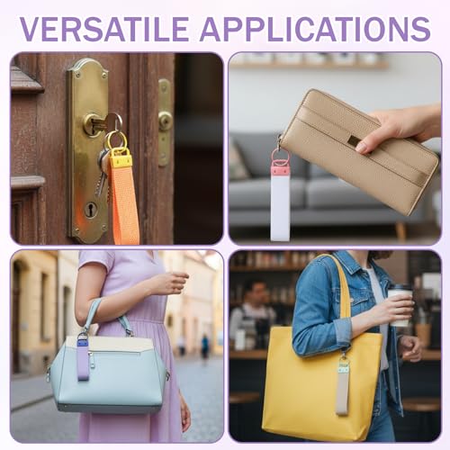 40 Pcs Key Fob Hardware 1 Inch, 20 Colors Keychain Hardware Set, Key Chain Clamp Set with Split Rings for Wristlet, Lanyard, Bags, Keychain Making