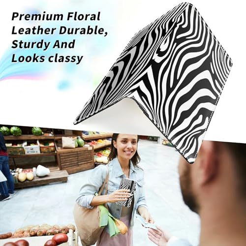 Check Book Cover for Personal Checkbook, Leather Business Checkbooks Plastic Insert Flap Card Holder Pen Hoop Holder with RFID Blocking Slim Wallet for Women Men, Black White Line - color: Black White Line