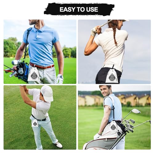Golf Valuables Pouch - Leather Tee Pouch with Drawstring Closure Golf Gifts - color: Poker Ace