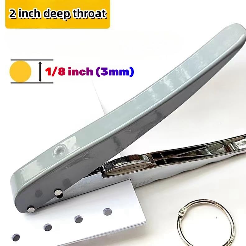 Single Hole Punch, Heavy Duty Hole Puncher Handheld Paper Puncher Small Hole Punch for Crafts Cards Paper Tags Scrapbook-1/8 inch (3mm) - size: 1/8 inch (3 mm)