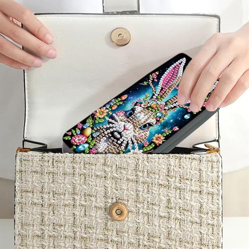 DIZAKIM 1pcs 5d Diamond Art Kits for Adults Small Diamond Painting Kit Gem Art Paint by Diamonds Dots Eyeglasses Case DIY for Beginner Women (#9) - color: #9