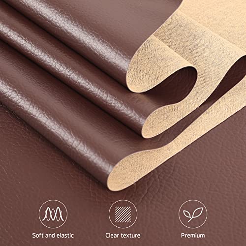 Marine Vinyl Upholstery Faux Leather Fabric, 1 YD Chocolate Brown | Marine Grade Faux Leather Vinyl by the Yard, Waterproof, Soft & Durable, for Boat, Furniture Upholstery, DIY Sewing Crafts - color: Chocolate Brown, size: 1 Yard 55" x 36" (Pre-cut)