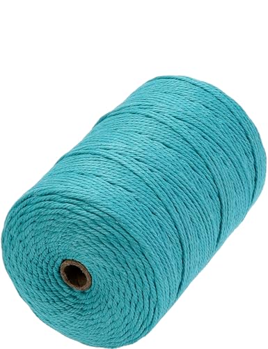 Macrame Cord 3mm x 328yards, Soft Colored Macrame Rope, Natural Cotton Cord for Plant Hangers, Wall Hanger, Decorative Projects(Lake Green) - color: Lake Green, size: 3mm×328Yards