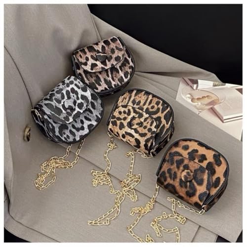 Mini exquisite leopard print handbag, small shoulder style Tiny Compact Stylish Accessory for Essentials - color: Black