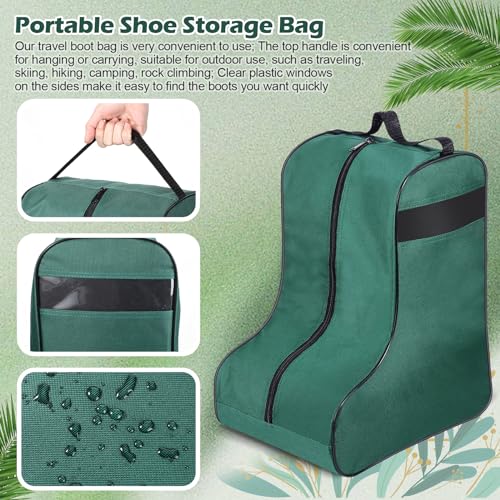 1 Pc Boot Bags for Cowboy Boots Portable Storage Bag for Travel Long Tube Shoes Bags Men Tall Shoe with Handle for Home (Dark Green) - color: Dark Green