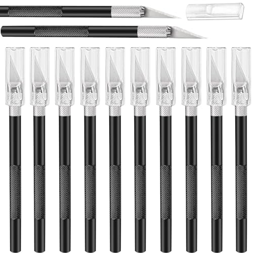Mudder 15 Pack Exacto Knife Set, Craft Knives Hobby Knife, Black - color: Black
