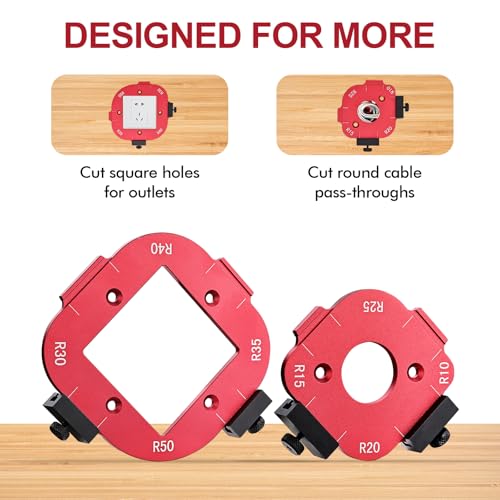 2 Pack Router Corner Radius Templates, Router Corner Jig (R10-R50)