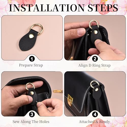 PATIKIL Purse Strap Mount Hook, Sew on Leather Buckle Bag Side D Ring Clips Replacement Clasp - color: Blue