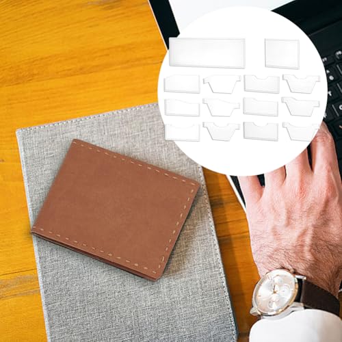14 Pcs Acrylic Wallets Templates Stencil DIY Leather Wallet Template Purse Making Pattern Stencils Transparent Moneybag Template for Purse Women Leather Hand Crafts Lovers DIY Beginner