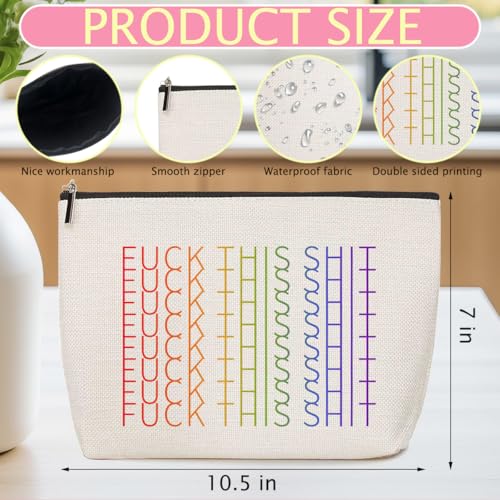ZHAMEN F*ck This Shit Makeup Bag Funy Cosmetic Bags for Women | Travel Bags for Toiletries Large Capacity Zipper Makeup Pouch, Purse Organizer Pouches, Funny Birthday Christmas Gift - color: Multicolor 1478