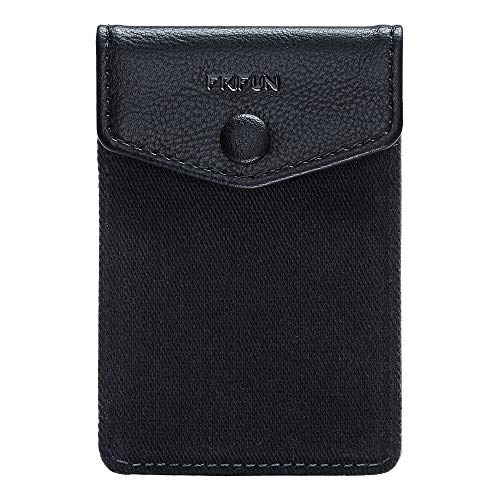 Ultra-Slim Self Adhesive Credit Card Leather Wallet - color: (A:Black)