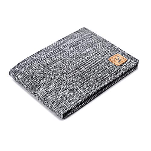 Lanyani Minimalist Fabric Wallet Bifold RFID Blocking - color: Grey