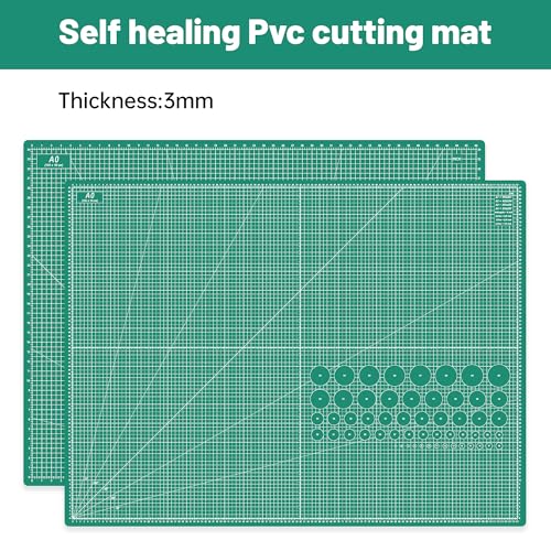 Headley Tools Thickened 36 x 48 Inch Self Healing Sewing Cutting Mat, A0 Rotary Cutting Sewing Mat for Crafts, Double Sided 5-Ply Table Cutting Board for Fabric Quilting Leather Hobby, Green - color: Green, size: 48"L x 36"W