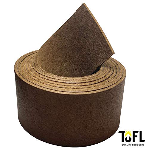 2" Genuine Leather Strap, Top Grain Cowhide Leather Strip – Med. Brown | 72" L x 2" W x 1/16" Thick | Smooth Grain & Suede Back | Flexible Crafts Trim Journal Closures | Cut Stitch Lace - color: Medium Brown, size: 2" Wide x 1/16" Thick