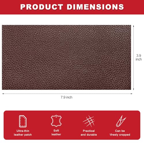 2 PCS Leather Repair Patch Tape, 4 x 8 Inch Self-Adhesive PU Vinyl Repair Patch Kit, Universal Waterproof DIY Leather Repair Tape for Car Seat Furniture Couch Chair (Dark Brown) - color: Dark Brown