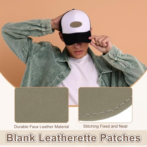MECCANIXITY Blank Leatherette Patches, 2.5 Inch Round Faux Leather Hats Patches with Adhesive Iron-on Heat Press Laserable Rustic for Hats DIY Fabric Repair Sew(Light Brown, Pack of 25) - color: Light Brown