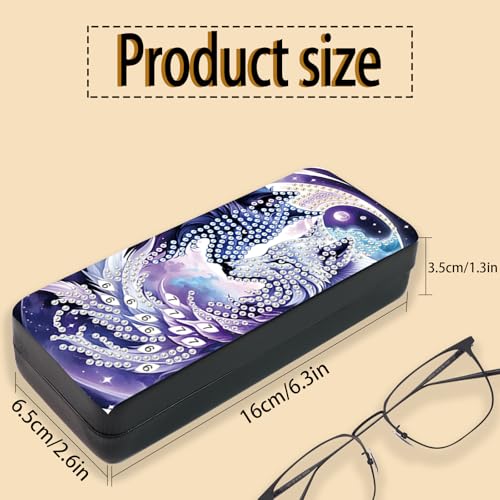 Diamond Painting Eye Glasses Case - color: Wolf 2