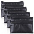 4PCS Black PU Leather Coin Purse, Portable Zipper Coin Purse | Change Pouch Change Coins Pouch ChangePurse for Women Men