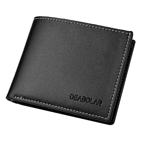 Slim Wallet for Men with Coin Purse, Minimalist Wallet with Zipper, Bifold Mens Wallets with Credit Card Holder, PU Leather Men's Wallet with Money Clip, Carteras Para Hombres (BLACK D1) - color: BLACK D1