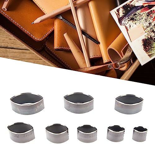 8PCS Leather Punching Die Set, Oval Shapes Hollow Punching Tool Leather Craft Cutting Tool Dies Set for DIY Wallet - color: #5