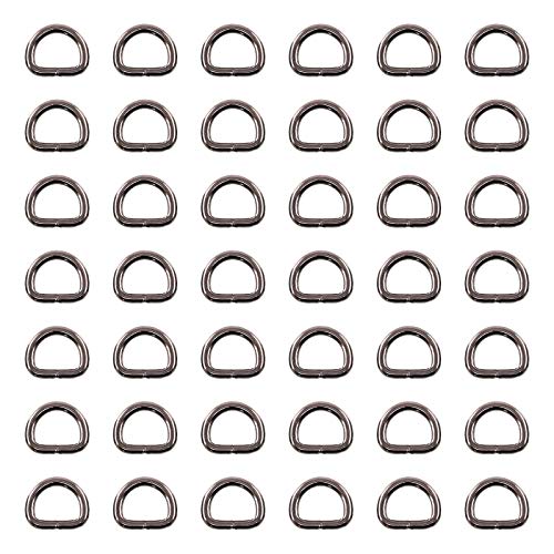 Swpeet 150Pcs 1/2 Inch - 13mm Gun-Black Multi-Purpose Metal D Ring Semi-Circular D Ring for Hardware Bags Ring Hand DIY Accessories (Gun-Black, 1/2 Inch) - color: Gun-black, size: 1/2 inch