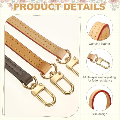 Genuine Leather Replacement Bags - Thin Short Shoulder Straps Genuine Leather Crossbody Strap, [for Handbag] - color: Dark Brown, size: 23.6 Inch