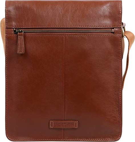 Hidesign Aiden Genuine Leather Medium Crossbody Men/Women Shoulder Messenger Bag / Travel Bag / 10.5" iPad Bag, Tan - color: Tan