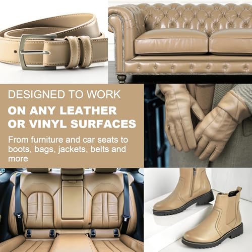 STARTSO WORLD Leather Recoloring Balm,Beige Leather Repair Kit for Furniture,Couches & Car Seats, Leather Paint, Leather Color Restorer, Leather Scratch Remover - color: Beige, size: Leather Recoloring Balm
