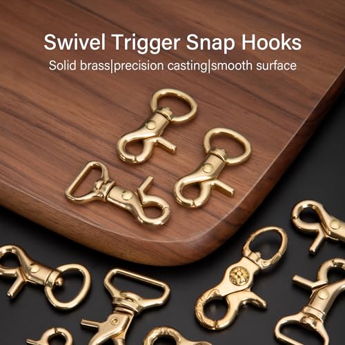 WUTA Solid Brass Trigger Snap Hooks Lobster Clasps Swivel Trigger Snap Hooks for Straps Bags Belting Leathercraft Heavy Duty Clips - color: 1PC, size: 6# 50*25mm inner
