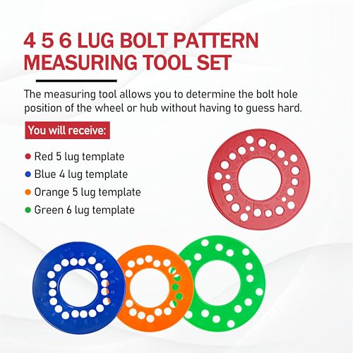 Wheel Bolt Pattern Measuring Tool Set | 4 | 5 | 6 Lug Bolt Pattern Template