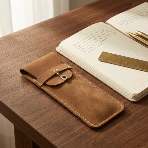 Personalized Initial PU Suede Pen Pouch - Office and Professional Storage Accessory, Ideal Gift for Coworkers (D) - color: D