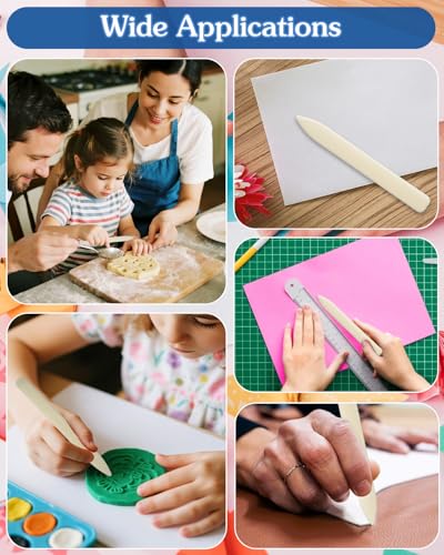 UCEC 20 Pack Premium Bone Folder Tool for Paper Leathercrafts Bookbinding | Premium Plastic Bone Folder Craft Tool for Bookbinding, Scrapbooking, Card Making, Paper Creasing & DIY Leathercraft, 20 Pack - color: White-20 Pack