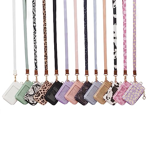 MONDO DESIGNS 2-in-1 Lanyard Wallet with ID Badge Holder - Small Keychain Wristlet Wallet for Women with Zipper Card Pocket and Phone Lanyard, Wrist Strap Office Teacher - Sage Green - color: Green