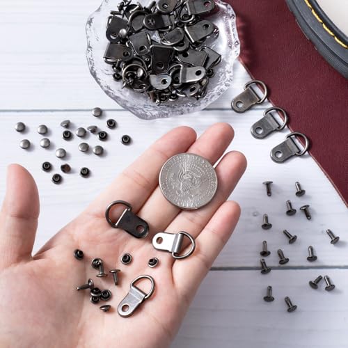 HINZIC 30 Sets Shoe Boot Lace Hooks Black Iron Buckle Replacement Fitting - color: Black,30pcs