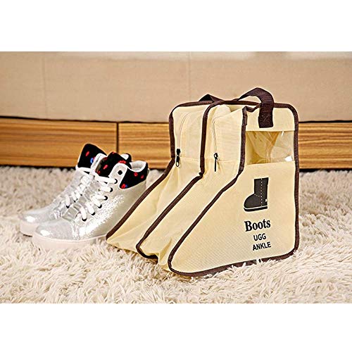 Portable 2 Pack Boots Storage,Short Boots Storage/Protector Bag | Boots Cover(Beige)