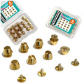 Honigo 8 Pack Rivets Stud Handbag Purse Feet 1/2 inch Gold Flat Head Metal Solid Brass Studs Screw Back Feet 12mm Buckle Spikes Leathercraft for Leather Bag Totes DIY Craft - size: Flat Head-Gold 8 Pack