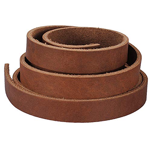 (TM) Genuine Leather Strap Leather Strip 1/2 Inch Wide and 72 Inches Long, Brown - color: Brown, size: 1/2inches_2yards