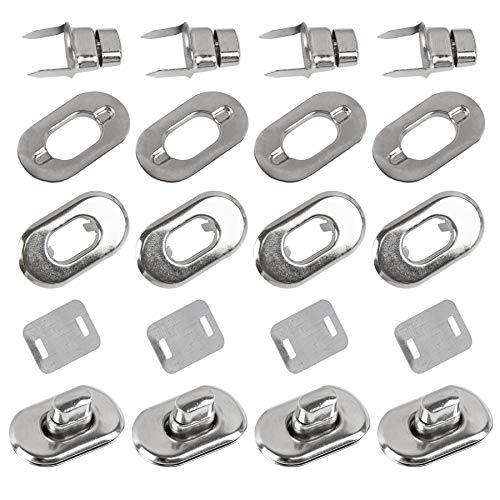 AUEAR, 12 Pack Silver Turn Lock Clasp Hardware Purse Closure latches Handbag Twist Fasteners for DIY Bag Craft Project - color: Silver